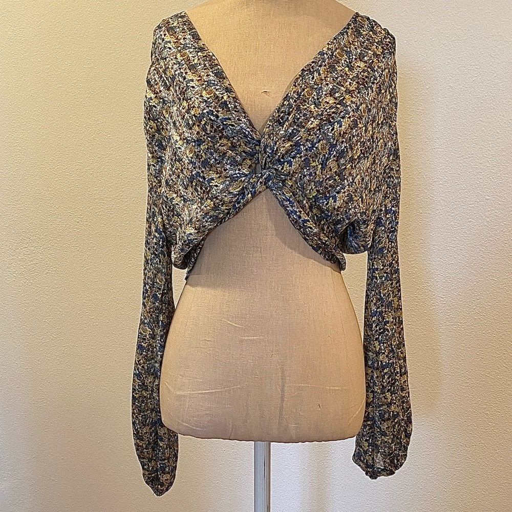 Sans Souci Blue and Yellow Floral Blouse